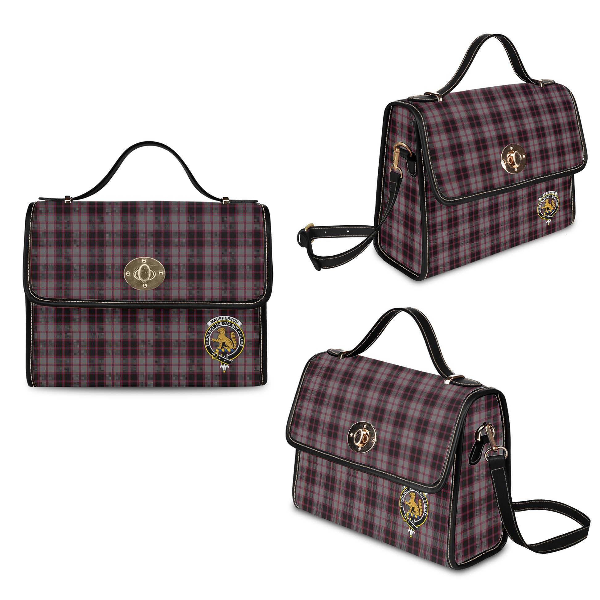 macpherson-hunting-tartan-leather-strap-waterproof-canvas-bag-with-family-crest