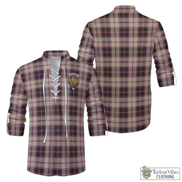 MacPherson Hunting Ancient Tartan Men's Scottish Traditional Jacobite Ghillie Kilt Shirt with Family Crest