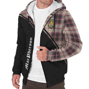 MacPherson Hunting Ancient Tartan Sherpa Hoodie with Family Crest Curve Style