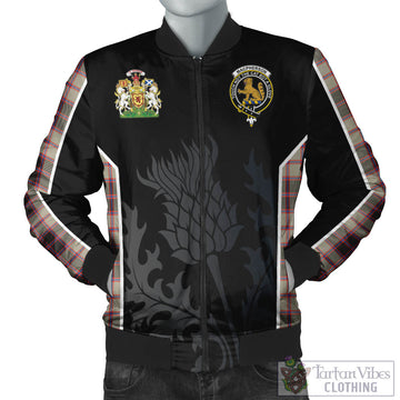 MacPherson Hunting Ancient Tartan Bomber Jacket with Family Crest and Scottish Thistle Vibes Sport Style