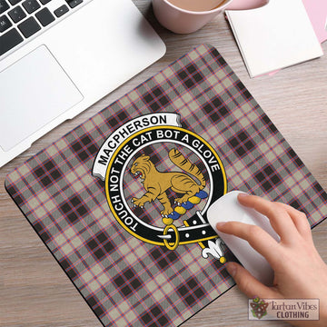 MacPherson Hunting Ancient Tartan Mouse Pad with Family Crest