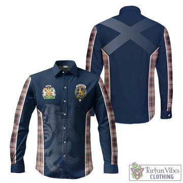 MacPherson Hunting Ancient Tartan Long Sleeve Button Up Shirt with Family Crest and Lion Rampant Vibes Sport Style