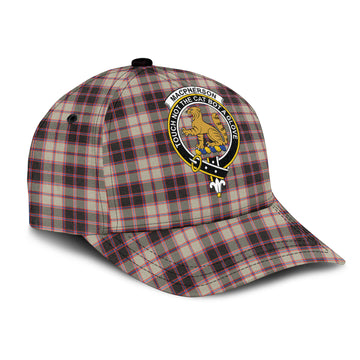 MacPherson Hunting Ancient Tartan Classic Cap with Family Crest