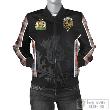 MacPherson Hunting Ancient Tartan Bomber Jacket with Family Crest and Scottish Thistle Vibes Sport Style