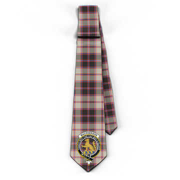 MacPherson Hunting Ancient Tartan Classic Necktie with Family Crest