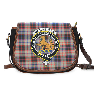 MacPherson Hunting Ancient Tartan Saddle Bag with Family Crest