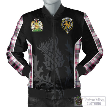 MacPherson Hunting Modern Tartan Bomber Jacket with Family Crest and Scottish Thistle Vibes Sport Style