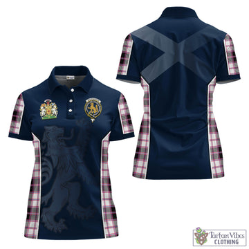 MacPherson Hunting Modern Tartan Women's Polo Shirt with Family Crest and Lion Rampant Vibes Sport Style