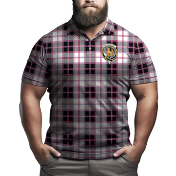 MacPherson Hunting Modern Tartan Men's Polo Shirt with Family Crest