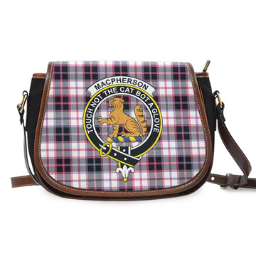 MacPherson Hunting Modern Tartan Saddle Bag with Family Crest