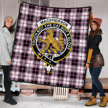 MacPherson Hunting Modern Tartan Quilt with Family Crest