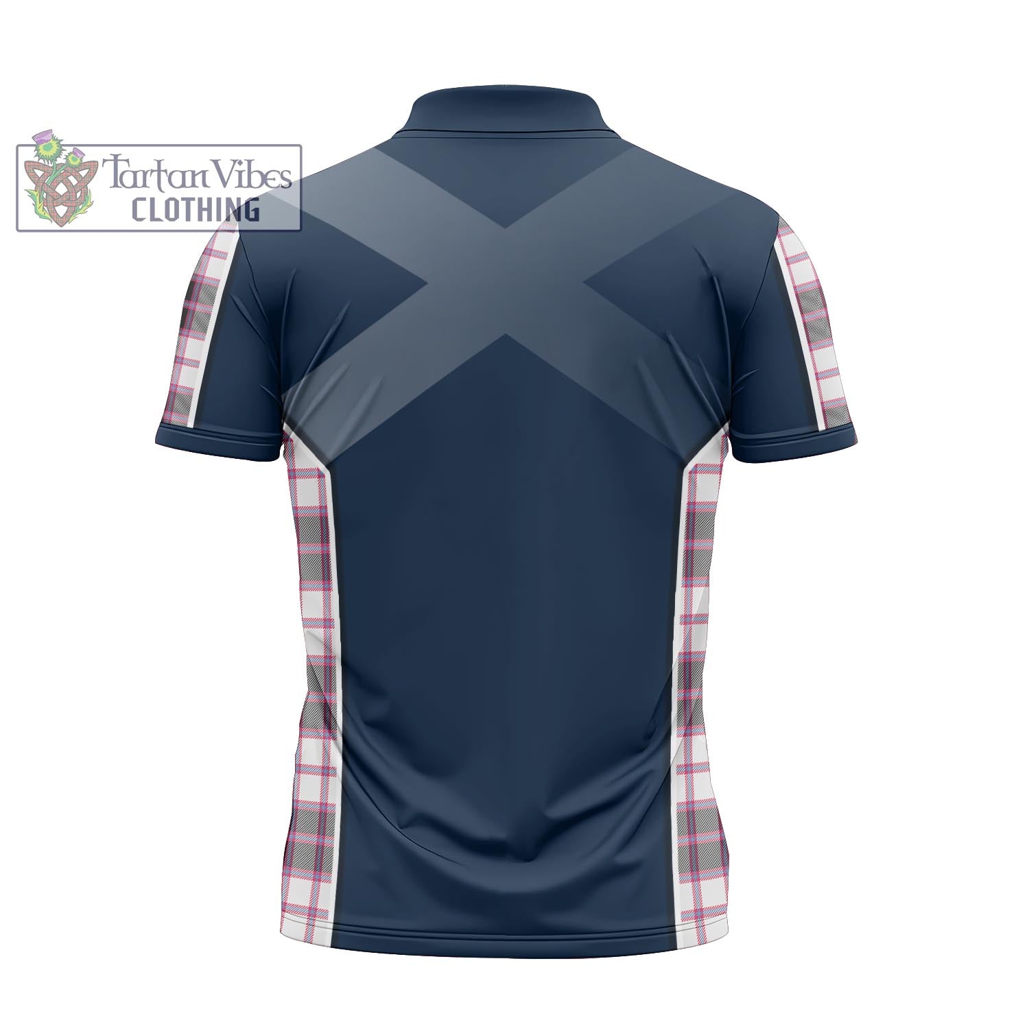 Tartan Vibes Clothing MacPherson Hunting Modern Tartan Zipper Polo Shirt with Family Crest and Scottish Thistle Vibes Sport Style