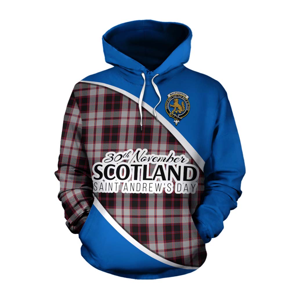 Tartan Vibes Clothing MacPherson (McPherson) Family Crest Tartan Cotton Hoodie Celebrate Saint Andrew's Day in Style