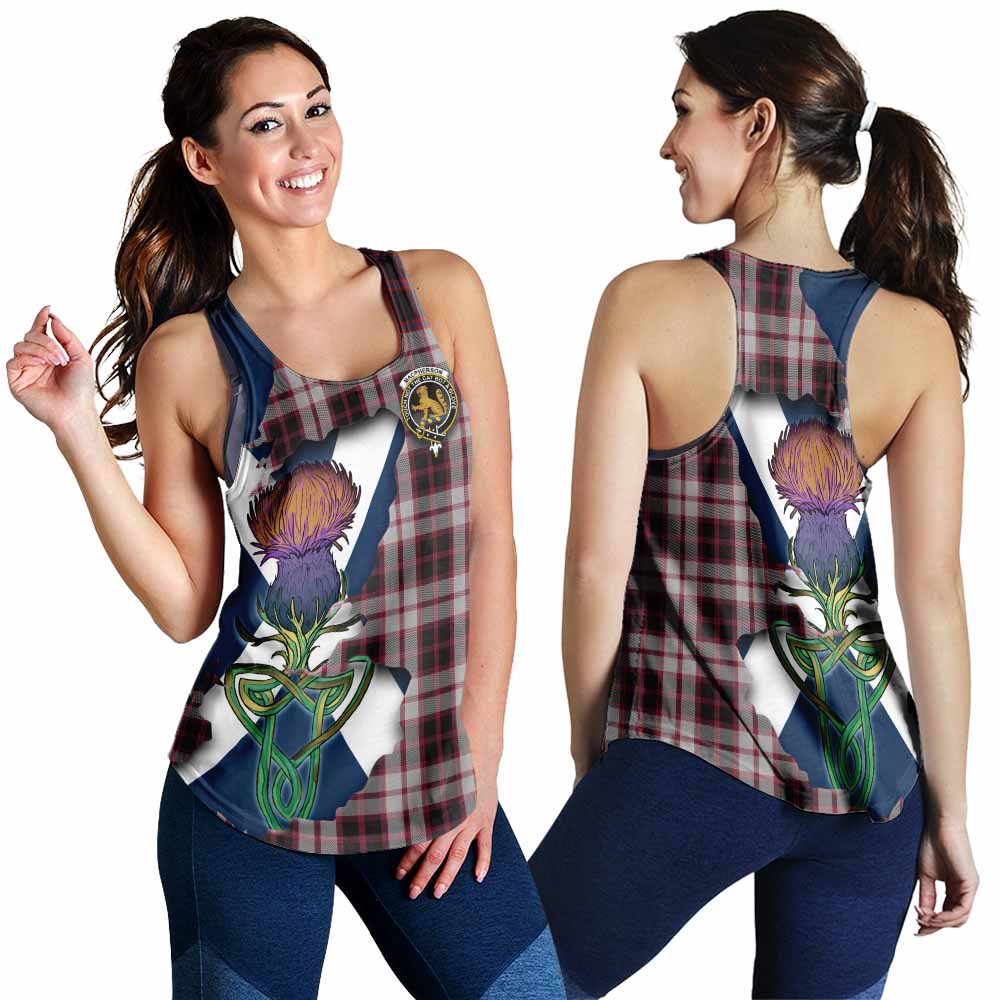 Tartan Vibes Clothing MacPherson (McPherson) Tartan Family Crest Women's Racerback Tanks Scottish Thistle Celtic Inspired