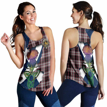 Tartan Vibes Clothing MacPherson (McPherson) Tartan Family Crest Women's Racerback Tanks Scottish Thistle Celtic Inspired