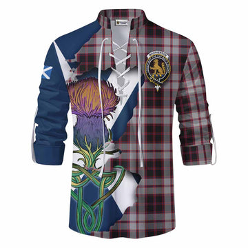 Tartan Vibes Clothing MacPherson (McPherson) Tartan Family Crest Ghillie Kilt Shirt Scottish Thistle Celtic Inspired