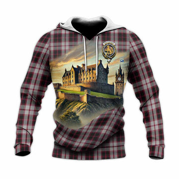 Tartan Vibes Clothing MacPherson (McPherson) Tartan Family Crest Knitted Hoodie with Scottish Ancient Castle Style