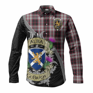 MacPherson (McPherson) Tartan Family Crest Long Sleeve Button Shirt Lion Rampant Royal Thistle Shield Celtic Inspired