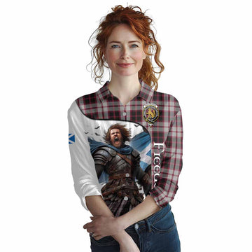 Tartan Vibes Clothing MacPherson (McPherson) Crest Tartan Women's Casual Shirt Inspired by the Freedom of Scottish Warrior