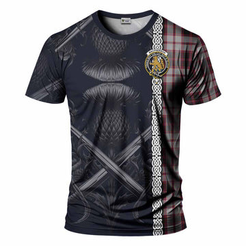 Tartan Vibes Clothing MacPherson (McPherson) Tartan T-Shirt with Family Crest Cross Sword Thistle Celtic Vibes