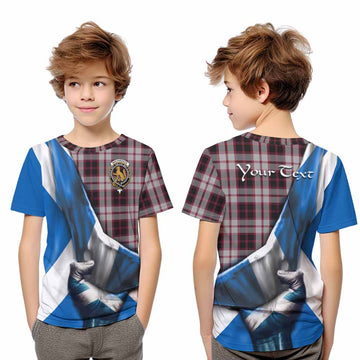MacPherson (McPherson) Tartan Kid T-Shirt with Family Crest Scotland Patriotic Style