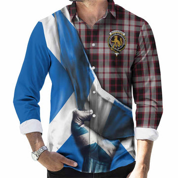 MacPherson (McPherson) Tartan Long Sleeve Button Shirt with Family Crest Scotland Patriotic Style