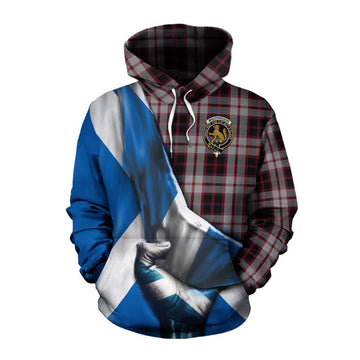 Tartan Vibes Clothing MacPherson (McPherson) Tartan Cotton Hoodie with Family Crest Scotland Patriotic Style