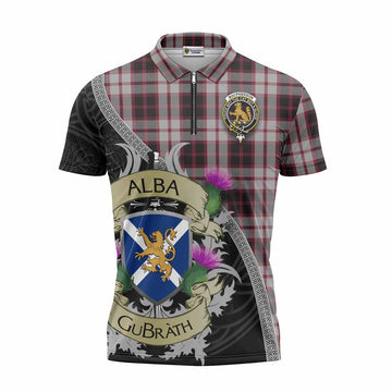 MacPherson (McPherson) Tartan Family Crest Zipper Polo Shirt Lion Rampant Royal Thistle Shield Celtic Inspired