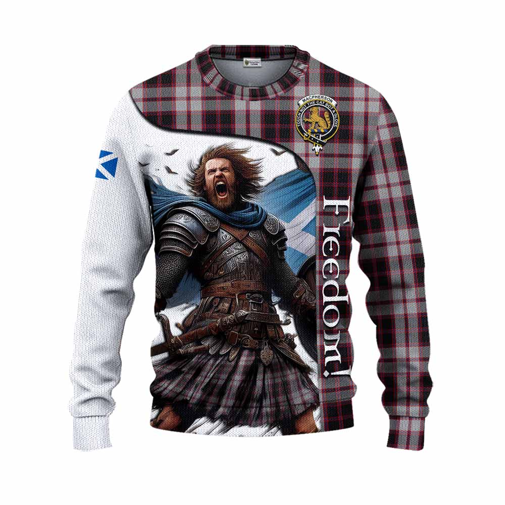 Tartan Vibes Clothing MacPherson (McPherson) Crest Tartan Knitted Sweater Inspired by the Freedom of Scottish Warrior