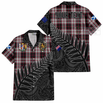 MacPherson (McPherson) Crest Tartan Hawaiian Shirt with New Zealand Silver Fern Half Style