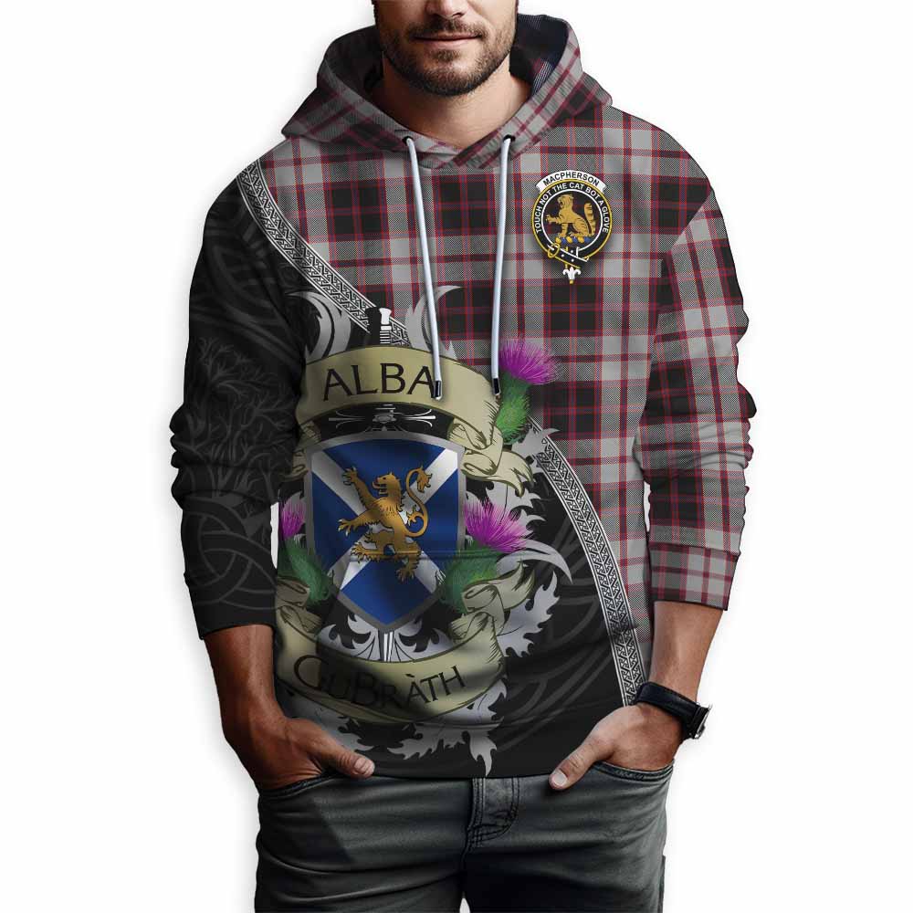 Tartan Vibes Clothing MacPherson (McPherson) Tartan Family Crest Hoodie Lion Rampant Royal Thistle Shield Celtic Inspired