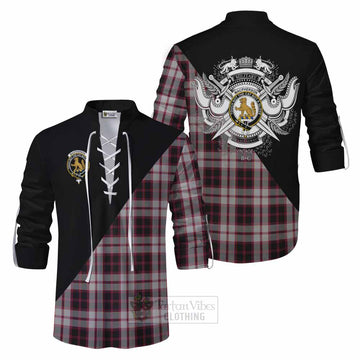 Tartan Vibes Clothing MacPherson (McPherson) Tartan Ghillie Kilt Shirt with Family Crest and Military Logo Style