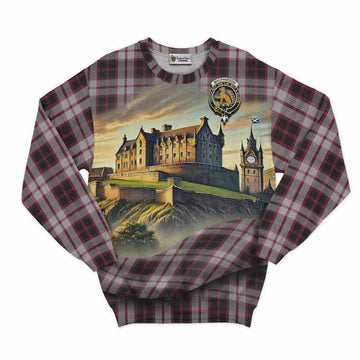 MacPherson (McPherson) Tartan Family Crest Sweatshirt with Scottish Ancient Castle Style