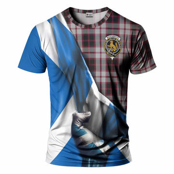 Tartan Vibes Clothing MacPherson (McPherson) Tartan T-Shirt with Family Crest Scotland Patriotic Style