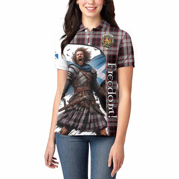 Tartan Vibes Clothing MacPherson (McPherson) Crest Tartan Women's Polo Shirt Inspired by the Freedom of Scottish Warrior