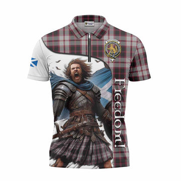 Tartan Vibes Clothing MacPherson (McPherson) Crest Tartan Zipper Polo Shirt Inspired by the Freedom of Scottish Warrior