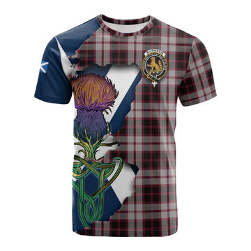 MacPherson (McPherson) Tartan Family Crest Cotton T-shirt Scottish Thistle Celtic Inspired
