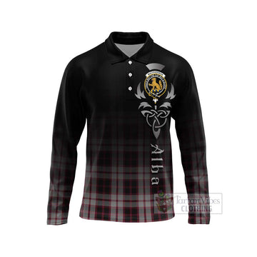 Tartan Vibes Clothing MacPherson (McPherson) Tartan Long Sleeve Polo Shirt Featuring Alba Gu Brath Family Crest Celtic Inspired