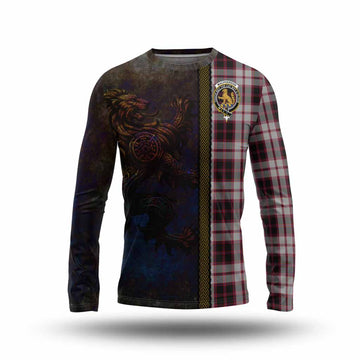 MacPherson (McPherson) Tartan Family Crest Long Sleeve T-Shirt Alba Gu Brath Be Brave Lion Ancient Style