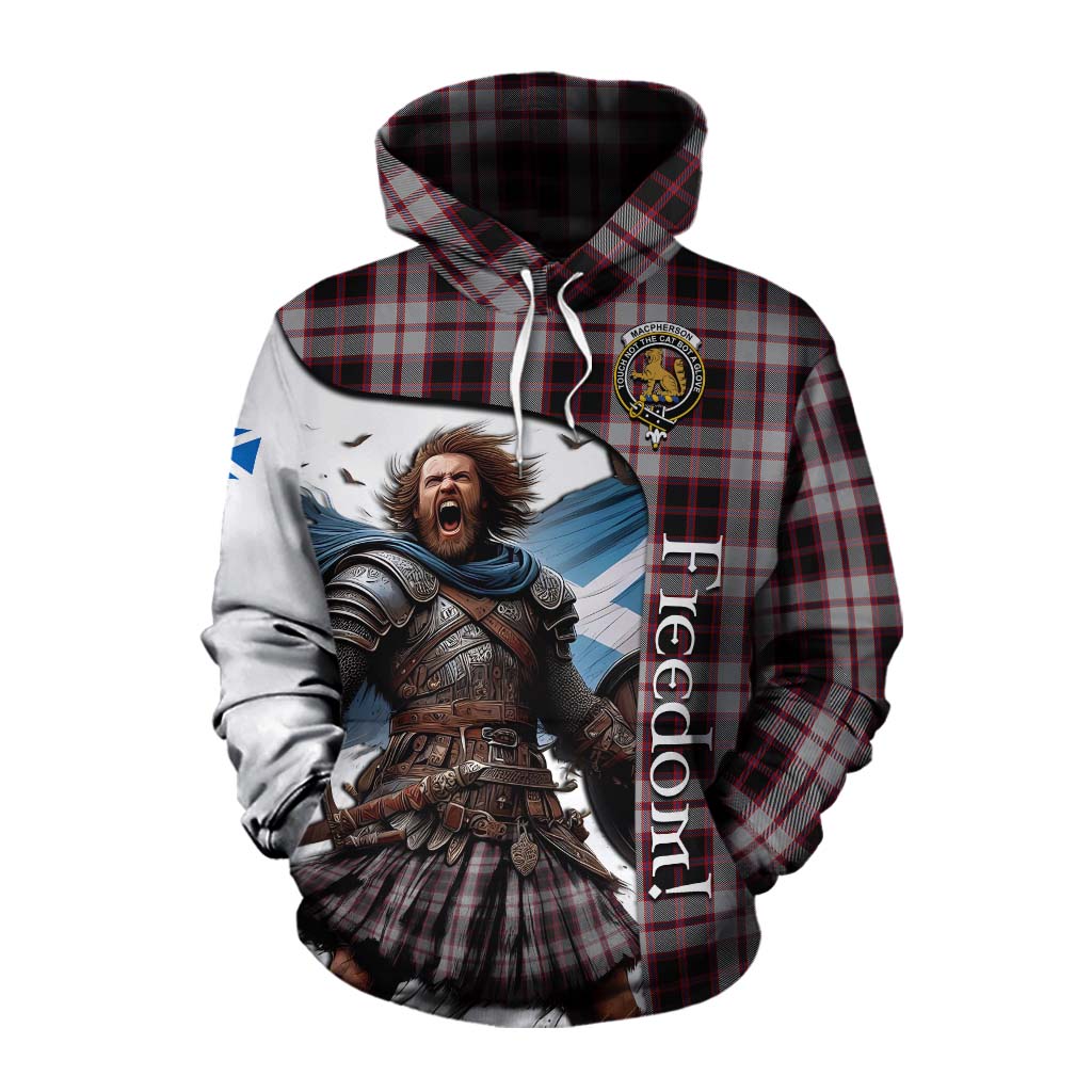 Tartan Vibes Clothing MacPherson (McPherson) Crest Tartan Cotton Hoodie Inspired by the Freedom of Scottish Warrior