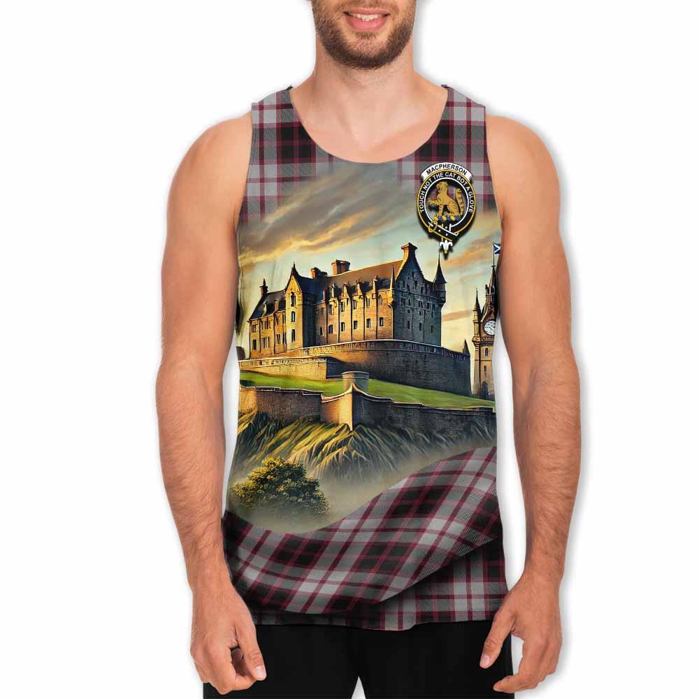 Tartan Vibes Clothing MacPherson (McPherson) Tartan Family Crest Men's Tank Top with Scottish Ancient Castle Style
