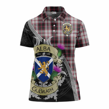 MacPherson (McPherson) Tartan Family Crest Women's Polo Shirt Lion Rampant Royal Thistle Shield Celtic Inspired