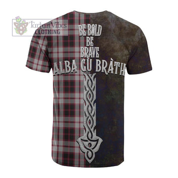 MacPherson (McPherson) Tartan Family Crest Cotton T-shirt Alba Gu Brath Be Brave Lion Ancient Style