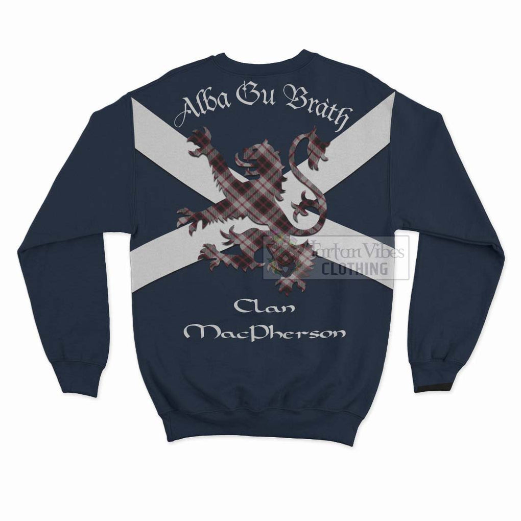Tartan Vibes Clothing MacPherson (McPherson) Tartan Lion Rampant Sweatshirt – Proudly Display Your Heritage with Alba Gu Brath and Clan Name