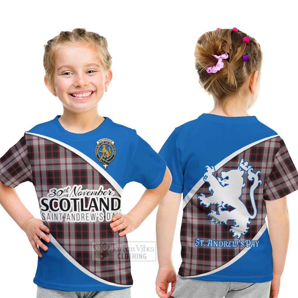 Tartan Vibes Clothing MacPherson (McPherson) Family Crest Tartan Kid T-Shirt Celebrate Saint Andrew's Day in Style