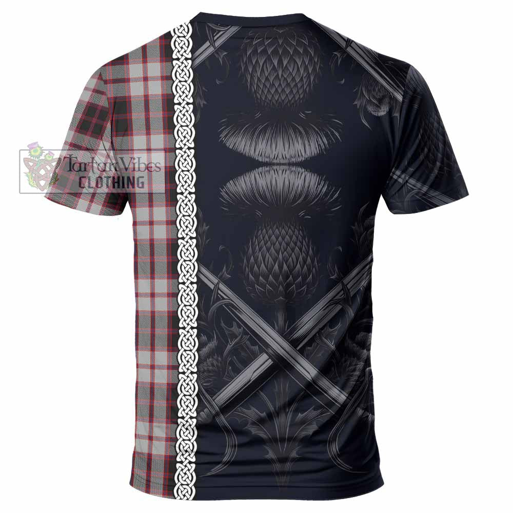 Tartan Vibes Clothing MacPherson (McPherson) Tartan T-Shirt with Family Crest Cross Sword Thistle Celtic Vibes