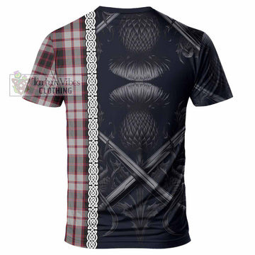 Tartan Vibes Clothing MacPherson (McPherson) Tartan T-Shirt with Family Crest Cross Sword Thistle Celtic Vibes