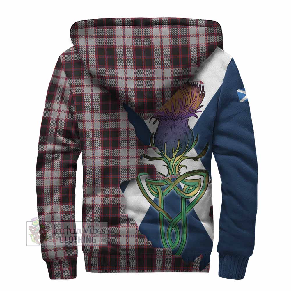 Tartan Vibes Clothing MacPherson (McPherson) Tartan Family Crest Sherpa Hoodie Scottish Thistle Celtic Inspired