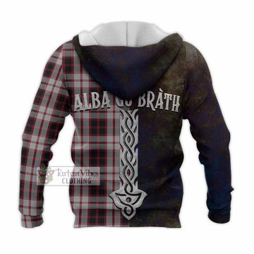 MacPherson (McPherson) Tartan Family Crest Knitted Hoodie Alba Gu Brath Be Brave Lion Ancient Style
