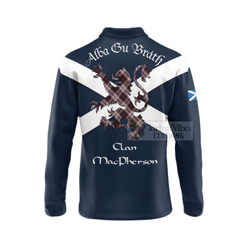 Tartan Vibes Clothing MacPherson (McPherson) Tartan Lion Rampant Long Sleeve Polo Shirt – Proudly Display Your Heritage with Alba Gu Brath and Clan Name